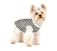 Black curved texture Small Pet Cotton Vest L Full Print Dog Cat Soft Breathable Elastic Apparel Daily Party Outfit