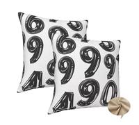 Black Cushion Covers 32x32 Inch/80x80 cm Set of 2, Square Letter Cushions for Bed Home Decor, Soft Pillow Covers Lumbar Cushions Covers Sofa Cushions Decorative Pillows for Bedroom Decor Gifts -J351