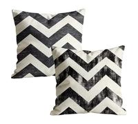Black Cushion Covers 80 x 80cm Waterproof Linen Pillow Cases 2 Pack, Double-Sided Simple Print with Invisible Zipper, Easter Decorations Sofa Cushions for Bedroom Garden Outdoor 32x32 inch M-w-6626
