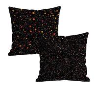 Black Cushion Covers 80x80cm Outdoor Cushions in Linen, Easter Decorations Pillow Cases 2 Pack with Invisible Zipper, Circle Pattern Pillowcases for Sofa Bedroom, 32x32 inch W-P-2888