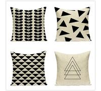 Black Cushion Covers 90 x 90 cm Cushions Set of 4 Garden Cushions 36 x 36 inch,Soft Short Plush Sofa Cushions Covers Double-Sided Pillow Cover Decorative Pillows for Living Home Decor GeometryD29