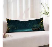 Black Cushion Covers, Long Body Pillow Cover 28"x83" Large Soft Velvet Starry Sky Sofa Cushions with Invisible Zipper Double-sided Printing Long Pillow Case for Pregnancy and Side Sleepers xz-432