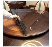 Black Custom Clear Table Cover Protector,1.5mm Table Protector for Dining Room Tables,Round 50.4" Clear Plastic Tablecloth Transparent Desk Pad for Kitchen Wood Desk Pad