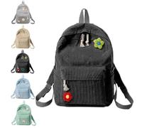 Black,Custom School Bag with Cotton Rope Woven, Personalized Corduroy Backpack for Girls & Boys, Monogram Book Bag And Back To School Gifts