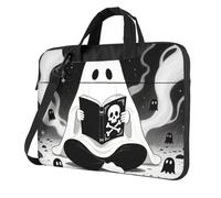 Black Cute Ghost Laptop Bag 13-15.6Inch, 360° Protective Laptop Sleeve Case Shockproof Messenger Shoulder Bag Waterproof Computer Case Carrying Cover Briefcases for Men Women