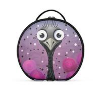 Black Cute Ostrich Creative Makeup Bags Cosmetic Bag Toiletry Case Organizer with Adjustable Divider Artist Storage Bag for Women Girls