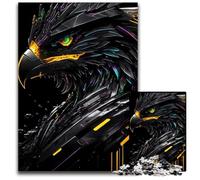 Black Cyber Eagle Portrait 1000 Piece Jigsaw Puzzles for Adults Puzzles for Adults for Home Decor Ideal ChristmasNew Year Gift for Teenagers 1000 PCS(75x50cm)