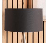 Black Cylinder Cotton Lampshade for Table Lamps 16 inch | Drum Lamp Shade for Living Room Standard Lamps (Black, 40cm Diameter)