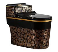 Black d Ceramic Dual Flush Elongated Toilet - Luxurious Quiet Comfortable Seat Height, European Style, A-400mm