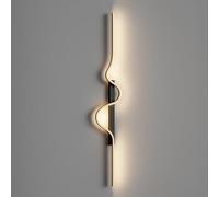 Black d Long Sconce Waves Linear Wall Lamp - LED Mood Lighting with Silicone Shade for Living Room, Bedroom, Gaming Room - Create a Lively Party Atmosphere