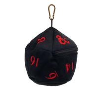 Black D20 Plush Dungeons and Dragons Dice Bag with D&D Symbol on the 20