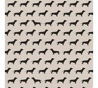 Black Dachshund Dogs - 1 Fat Quarter (46cm x 48cm) - Natural Cotton Linen Designer Cotton Rich Popart Print Linen Fabric Upholstery Patchwork Curtains Bags Making Multicoloured Material