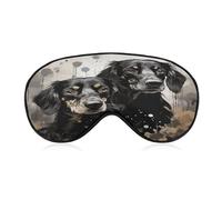 Black Dachshund Sleeping Mask Sleep Mask for Side Sleeper Relaxing Zero Pressure Night Blindfold Light Block-Out Eye Mask for Sleep with Easy Adjustable Strap