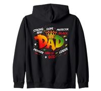 Black Dad Man of God Superhero Protector Leader Zip Hoodie