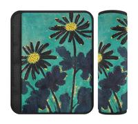 Black Daisy Flower Shoulder Strap pad,Protects Your Neck and Shoulders,car Seatbelt Covers for SUV Airplane Van forro para cinturon de segurida 2 Pack