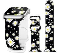 Black Daisy Watch Band Compatible with Apple Watch Bands for Women Holiday 38mm 40mm 41mm 42mm iphone iWatch Series Ultra 10 9 8 7 SE 6 5 4 3 2 Replacement Band