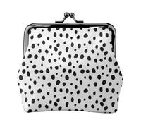 Black Dalmation Dots, PU Leather Coin Purse, Small Wallets, Change Pouch with Kiss Lock Clasp Buckle, Change Purse