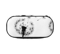 Black Dandelion,Small Pencil Case Large Capacity Pencil Pouch Office Stationery Organizer