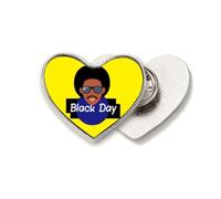 Black Day Freedom Equal Rights Heart Metal Pin Brooch Clip Love