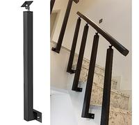 Black Deck Handrail Column Mount Side Railings Indoor Stair Balusters for Hotel Balcony Patio Porch Stair Spindle with Screws - & Stylish Safety Solution