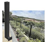 Black Deck Panel Fencing Railing Post Wall Mount Balcony Guardrail System with Clete Infill Kit Custom Height 52in Black Middle Pillar for Safety & Style