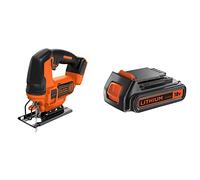 BLACK+DECKER 18 V Cordless Pendulum Electric Jigsaw, Battery not Included, BDCJS18N-XJ & BLACK+DECKER 18 V 2.0AH Lithium Ion Battery Convenient Compact and Versatile