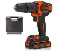 Black & Decker Hammer Drill 2 Gear 18V Lithium-ionionic 400mA Charger Including Battery and Kit Box Plastic and metal