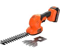 Black+Decker 18v Shear Shrubber with 20cm Dual Action Shrubber Blade, 10cm Shear Blade, 2.0Ah Li-Ion Battery