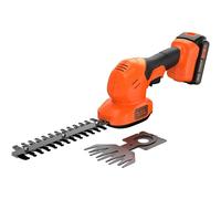 Black+Decker 18v Shear Shrubber with 20cm Dual Action Shrubber Blade, 10cm Shear Blade, 2.0Ah Li-Ion Battery