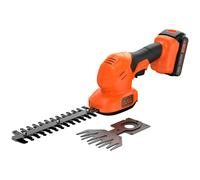 Black+Decker 18v Shear Shrubber with 20cm Dual Action Shrubber Blade, 10cm Shear Blade, 2.0Ah Li-Ion Battery
