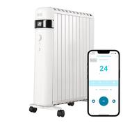BLACK+DECKER 2.5KW Smart Digital Oil Free Radiator, 3 Heat Settings, Adjustable Thermostat, 24 Hour Timer, White, BXRA43017GB