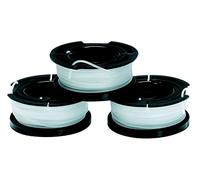 BLACK+DECKER A6485 thread bobbins (for trimmers 3-pack - 3 x 10 m length, ⌀ 1.6 mm thread diameter), Black, Translucent