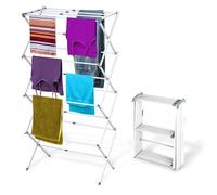 BLACK+DECKER 4-Tier Expandable Collapsible Clothes Drying Rack, Telescopic Height, Foldable Space-Saving Laundry Air Dryer for Towels, Shirts & Delicates - Durable Steel, No Tools Needed