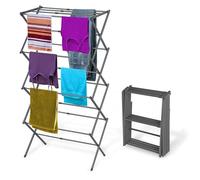 BLACK+DECKER 4-Tier Expandable Collapsible Clothes Drying Rack, Telescopic Height, Foldable Space-Saving Laundry Air Dryer for Towels, Shirts & Delicates - Durable Steel, No Tools Needed