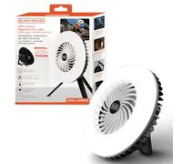 BLACK+DECKER 400LM Utility Fan Light, 3 Brightness Levels & Fan Speeds, USB Rechargeable, Power Bank, Magnetic with Kickstand & Hanging Hook, IP20 Weather-Resistant, Ideal for DIY, Camping, Automotive