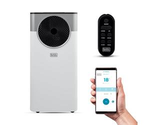 BLACK+DECKER 5,000 BTU Smart Air Conditioner, 3-in-1 Functionality, Dehumidifier & Fan, Portable Design, Power Memory Function, White, BXAC40032GB
