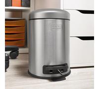 Black+Decker 5 L Dome Lid Pedal Bin - Stainless Steel