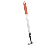 BLACK+DECKER 5-Tooth Garden Rake - Adjustable from 66 to 100 cm - Carbon Steel, Fibreglass and PVC - Orange/Black