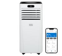 BLACK+DECKER, 5000 BTU Portable 3-in-1 Smart Air Conditioner, Dehumidifier, Cooling Fan, Sleep Mode, 24 Hour Timer, Remote Control, White, BXAC40023GB