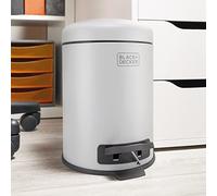 BLACK+DECKER 5L Dome Shaped Pedal Bins with Soft Close Lids/Stainless Steel Material / 4 Colours (Grey)