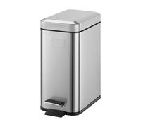 Black + Decker Stainless Steel Slimline Soft Close Pedal Bin 5L - Silver - Wilko