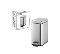Black & Decker 5L Slimline Soft Close Pedal Bin Ilver