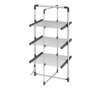 BLACK+DECKER 63099 3-Tier Heated Clothes Airer Aluminium, Cool Grey, 140cm x 73cm x 68cm