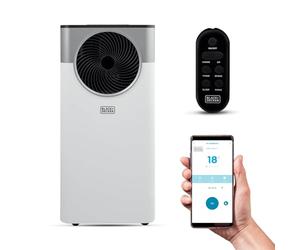 BLACK+DECKER 7,000 BTU Smart Air Conditioner, 3-in-1 Functionality, Dehumidifier & Fan, Portable Design, Power Memory Function, White, BXAC40033GB