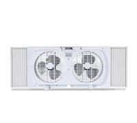 BLACK+DECKER 9" Dual Window Fan for Window Screen with 2 Speed Settings, Twin Window Fan with Mechanical Controls and Removable Legs, Horizontal Cooling Fan for Window