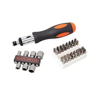 Black+Decker A7062-XJ-Juego 40 piezas para atornillar con atornillador de carraca