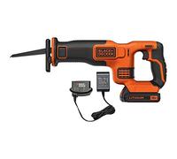 Black+Decker Akku-Säbelsäge (18V, 22 mm Hublänge, 110 mm Schnitttiefe, werkzeugloser Blattwechsel, Akku, Ladegerät) BDCR18