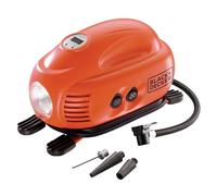 Black+Decker ASI200 8.27 bar / 120 PSI Compressor with 12 V Cigarette Lighter Socket Digital Display Automatic Shut-Off with 3 Valve Attachments 3.1 m Cable