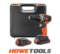 Black+Decker 18V Li-Ion Brushed Cordless Combi Drill (2 X 1.5Ah) - Bcd003C2K-Gb