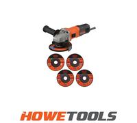 BLACK+DECKER 115mm 710W Corded Angle Grinder with 5 Cutting Discs (BEG010A5-GB)